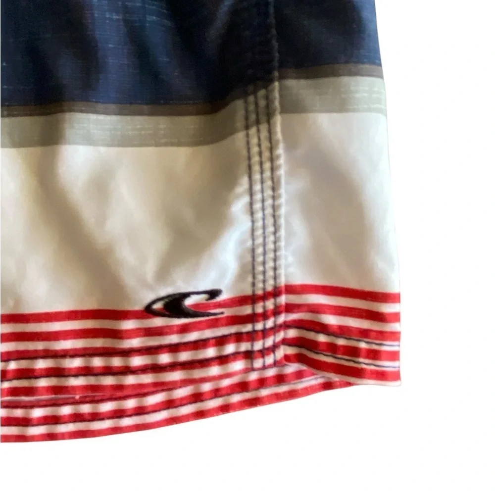 O'Neill Men's Blue Red Striped Swim trunks Shorts Beach Surf Vacation done